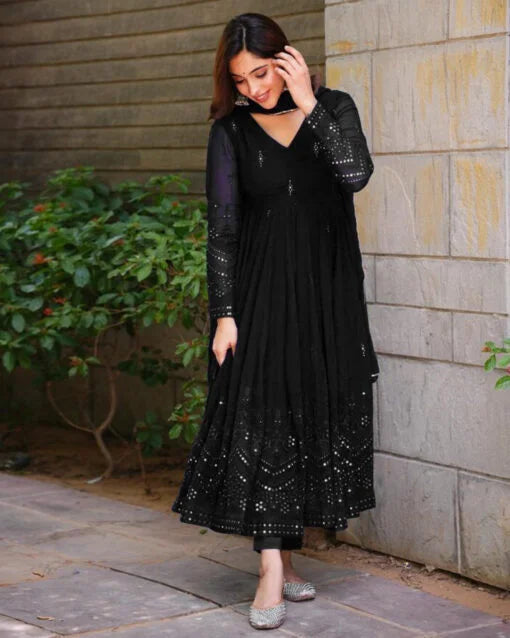 Blue Premium Designer Anarkali Suit Set