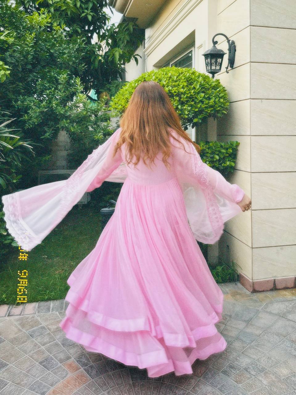 Pink Georgette Anarkali Dress with Dupatta – Festive & Party Wear
