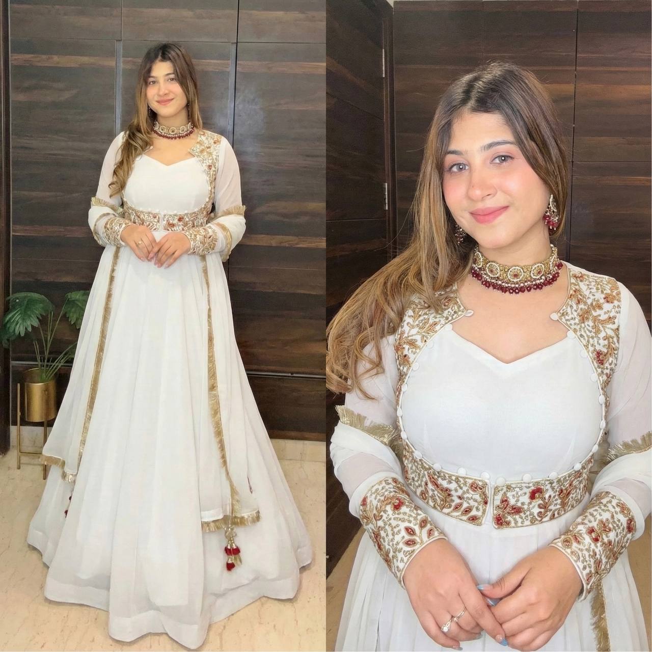 Embroidered Anarkali Gown with Dupatta – Wedding & Festive Wear