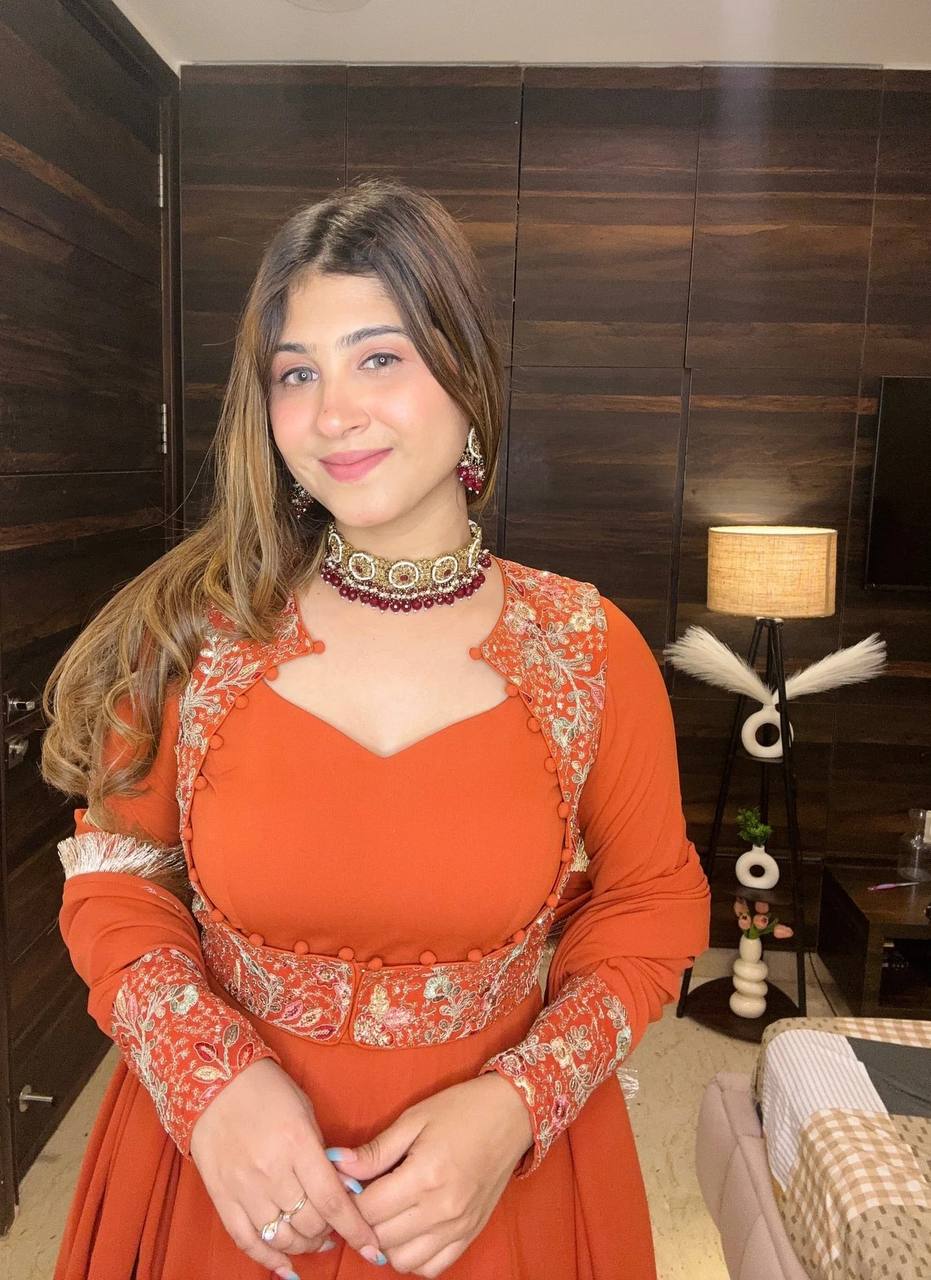 Embroidered Anarkali Gown with Dupatta – Wedding & Festive Wear