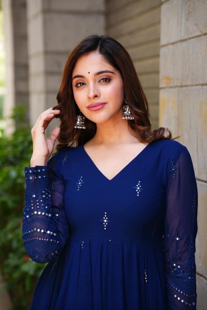 Blue Premium Designer Anarkali Suit Set