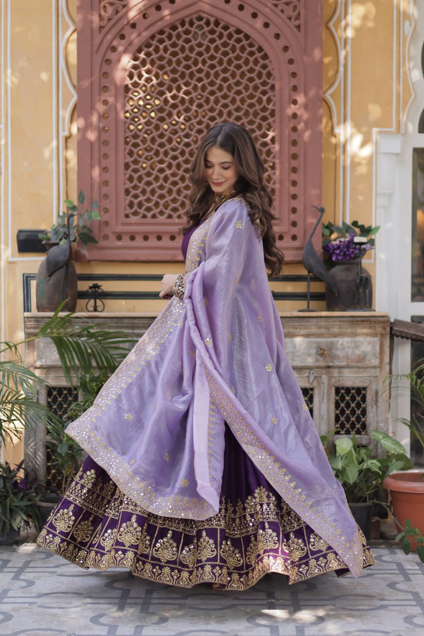 Premium Designer Star Georgette Zari & Sequins Embroidered Anarkali Set